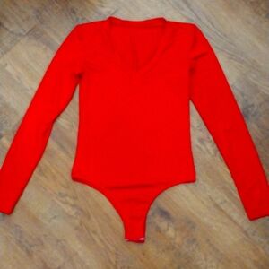 Red Long Sleeve Jumpsuit